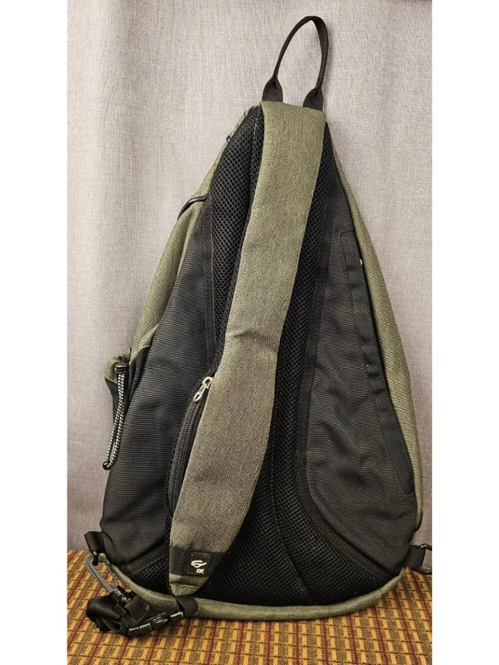 DC Sling Backpack Olive Black Adjustable Strap Multiple Compartments Durable Lig